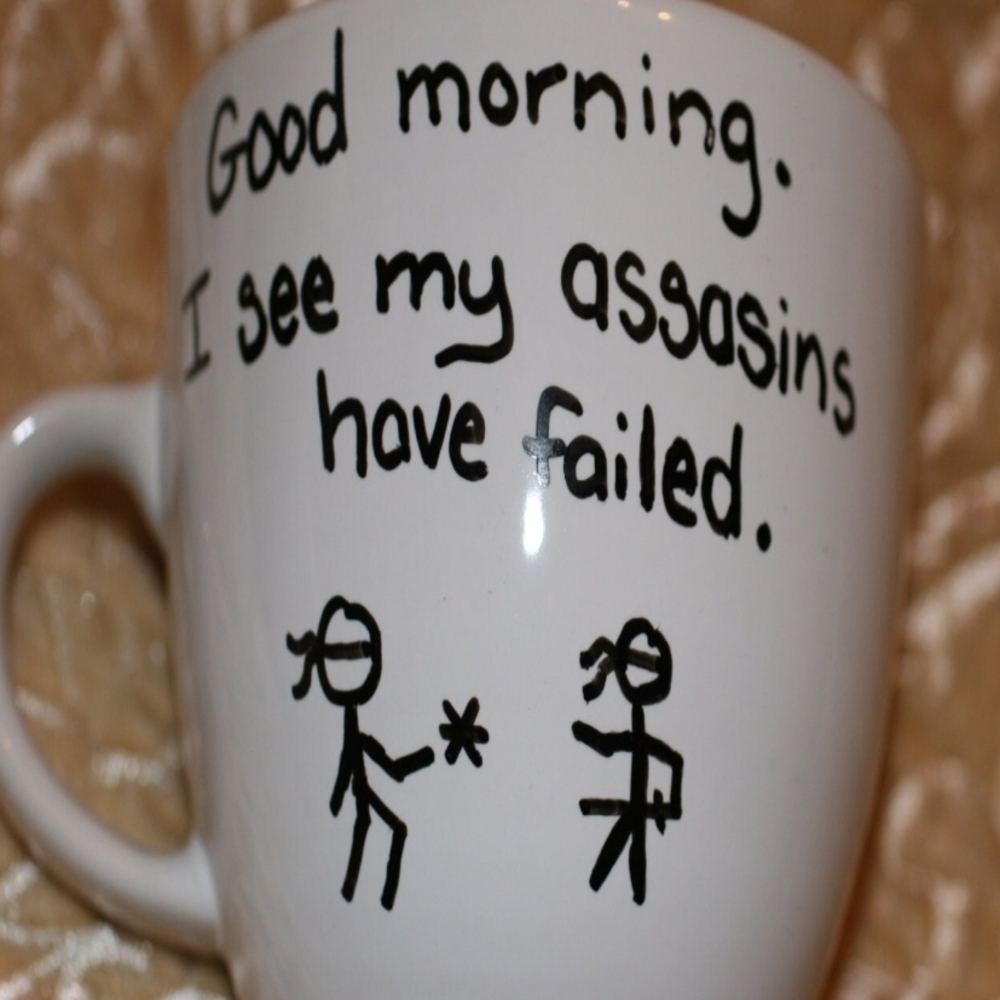 Charming White Mug with Playful Text
